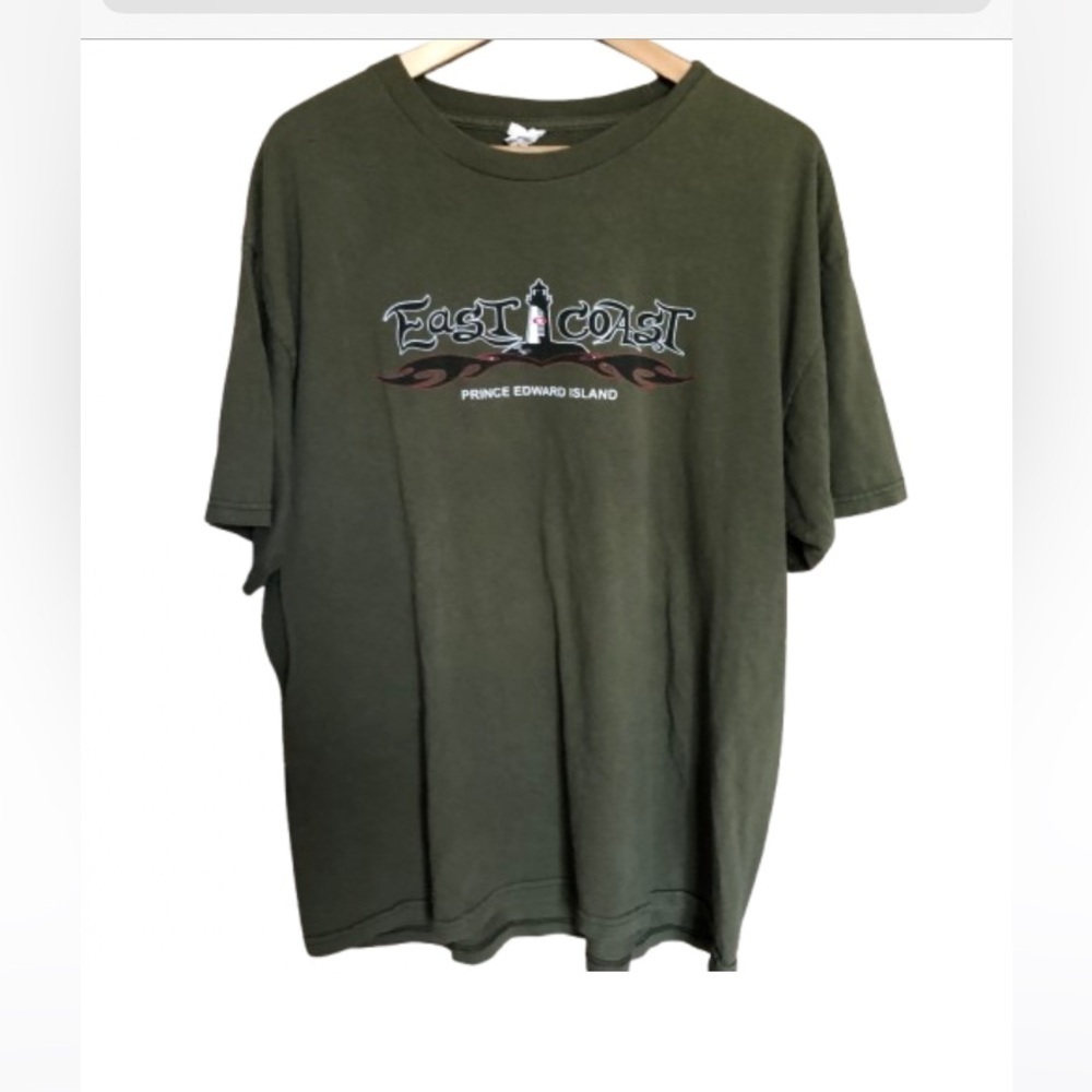 East Coast PEI Moss Green Graphic T-Shirt Large